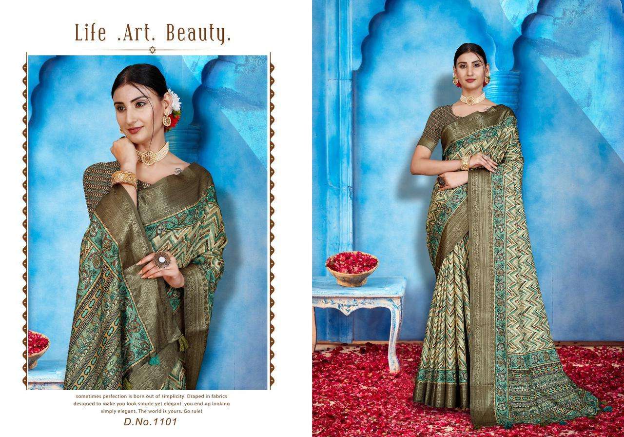 mintorsi heritage digital vol 11 series 1101-1110 tussar silk saree