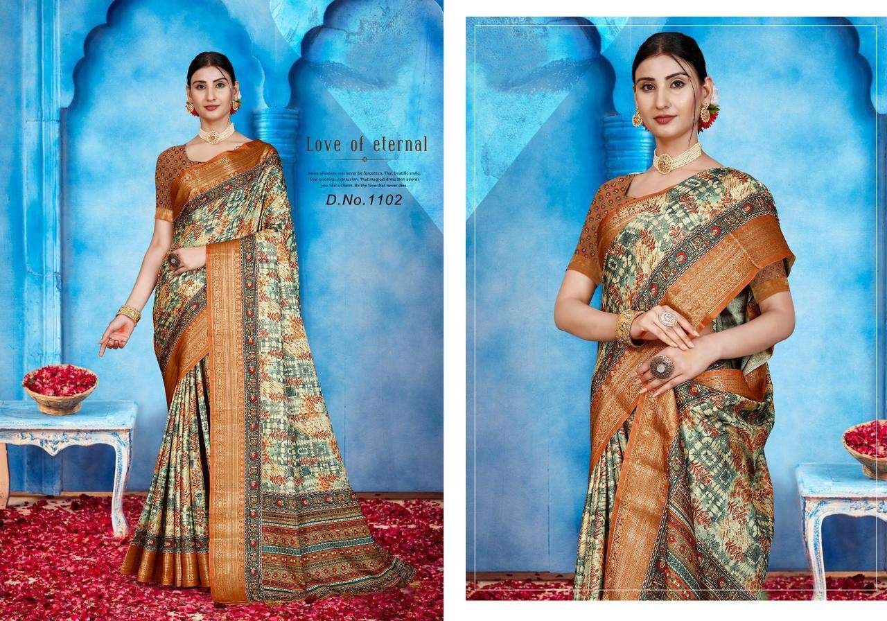mintorsi heritage digital vol 11 series 1101-1110 tussar silk saree
