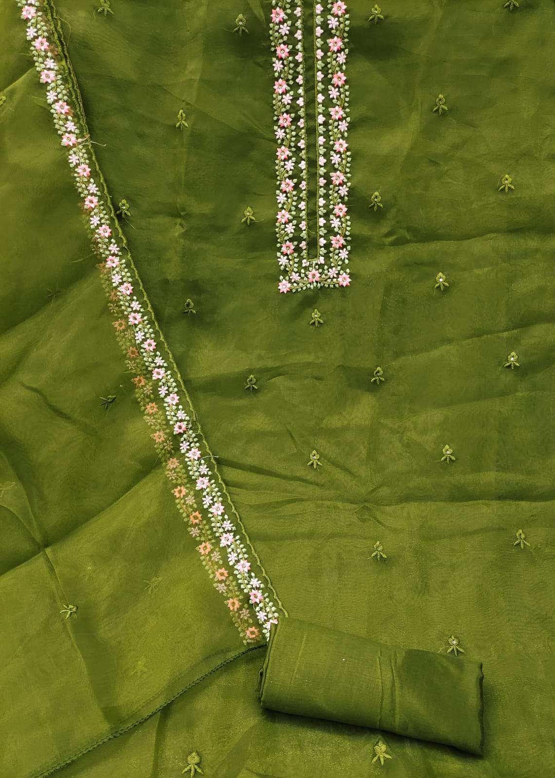 Organza silk with multi sequence work non catalog suit 