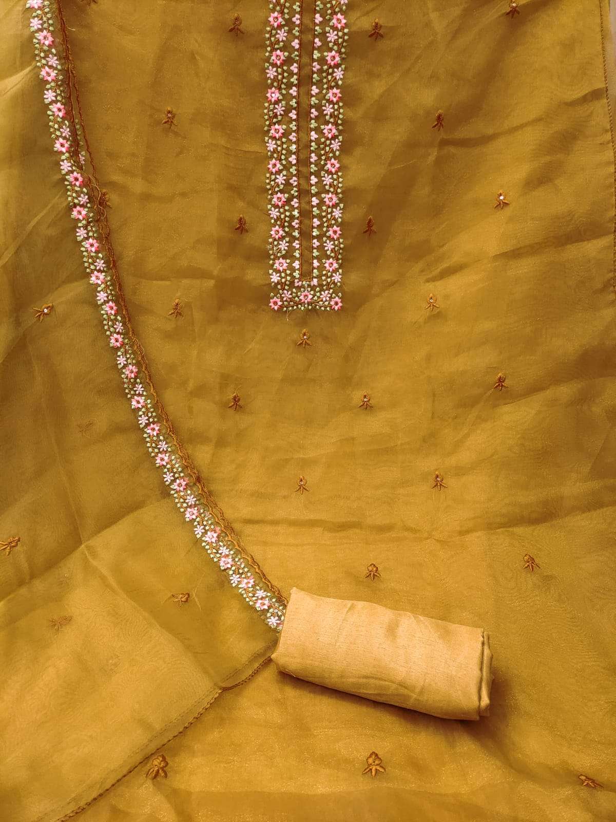 Organza silk with multi sequence work non catalog suit 