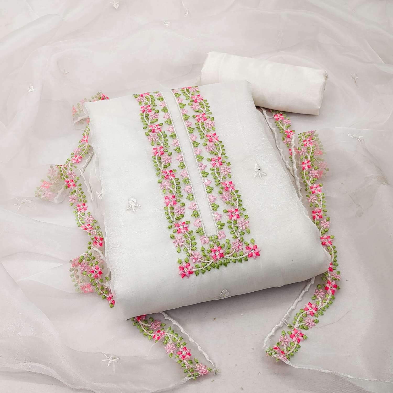 Organza silk with multi sequence work non catalog suit 