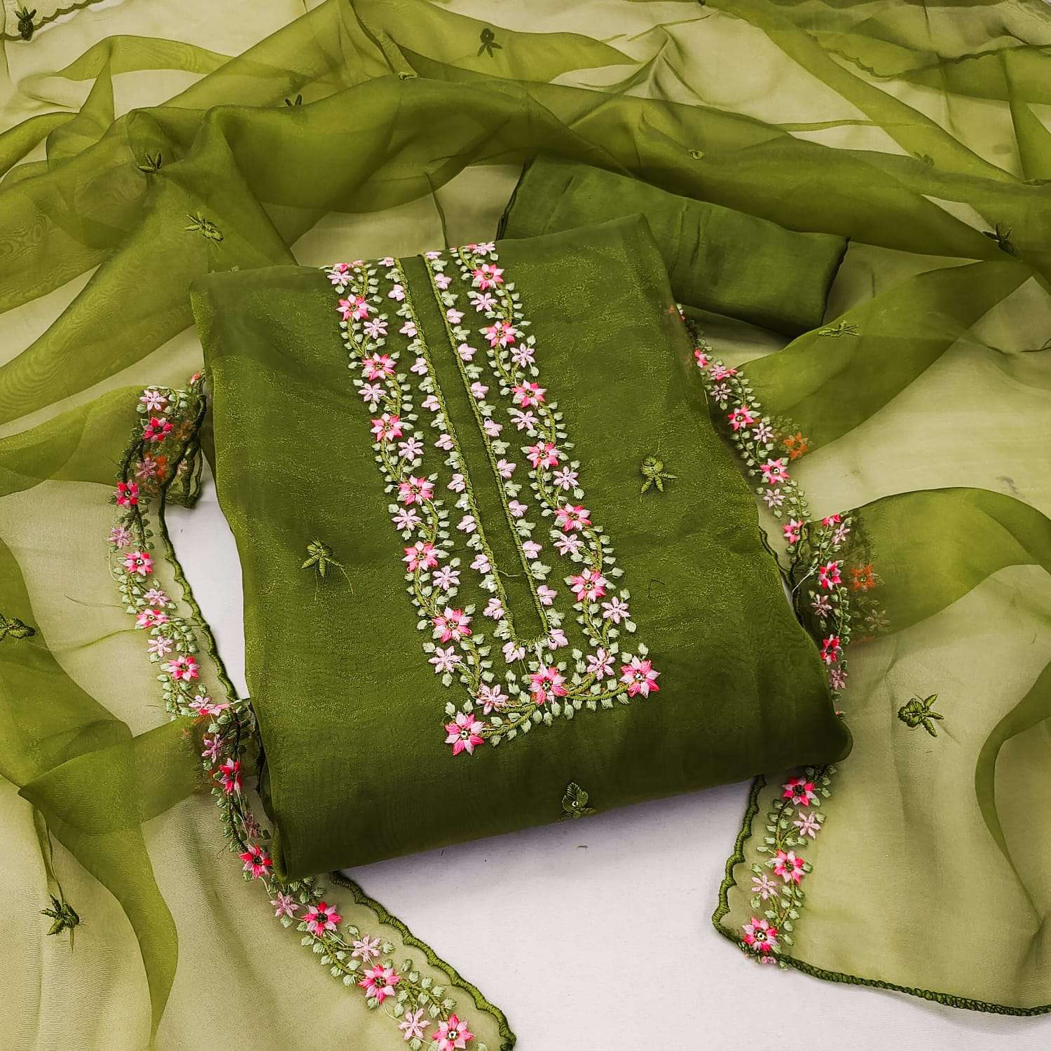 Organza silk with multi sequence work non catalog suit 
