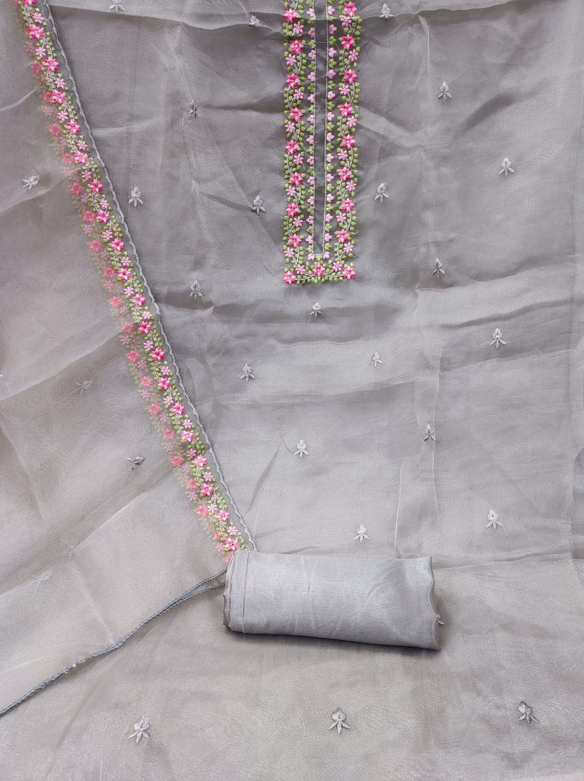 Organza silk with multi sequence work non catalog suit 