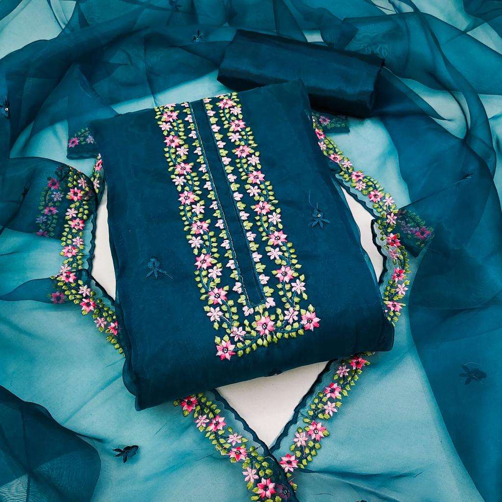 Organza silk with multi sequence work non catalog suit 