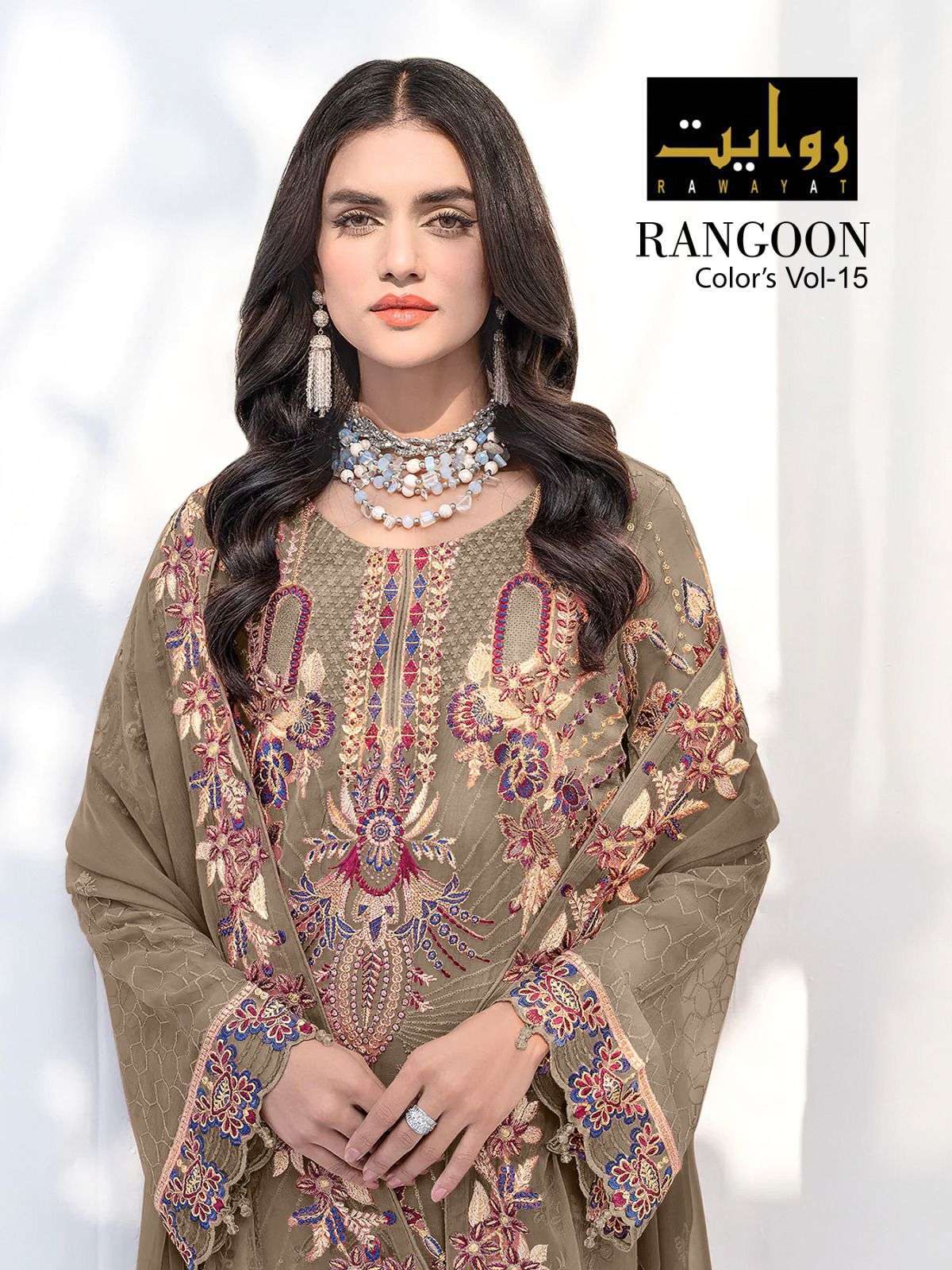 rawayat rangoon colors vol 15 series 4023-4026 faux georgette suit