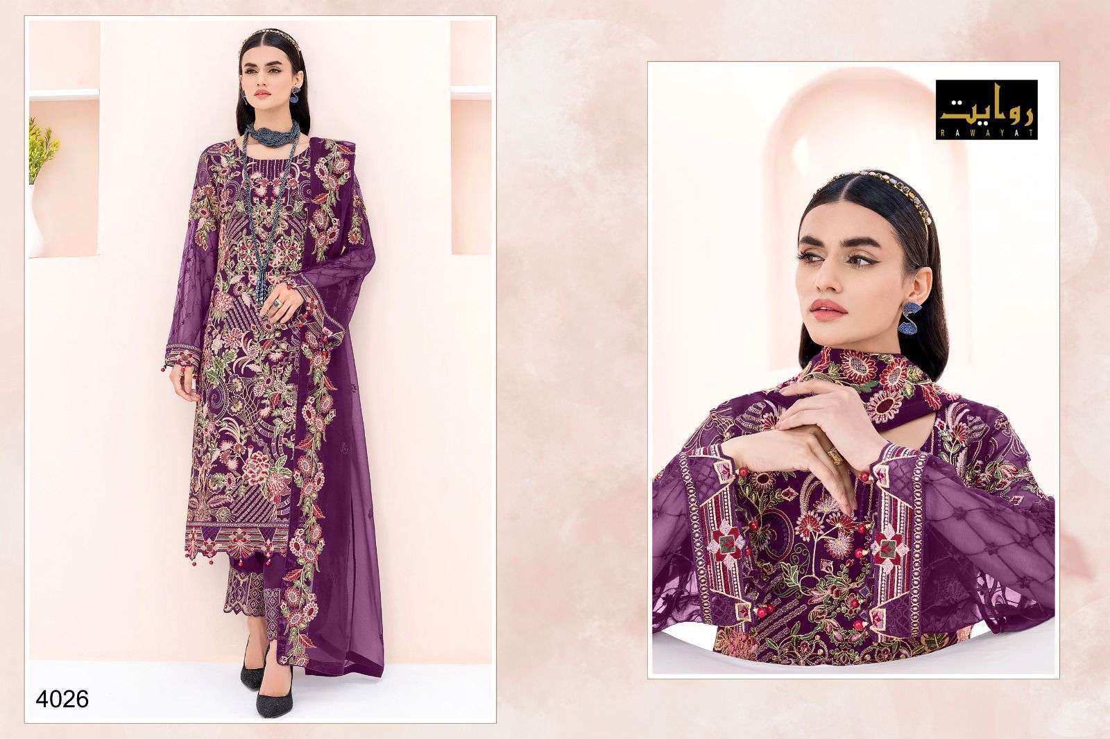 rawayat rangoon colors vol 15 series 4023-4026 faux georgette suit