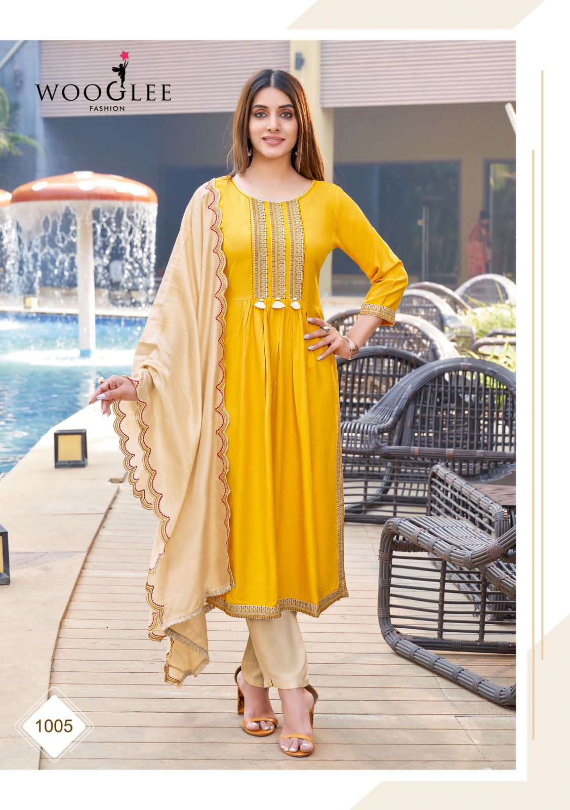 wooglee coral series 1001-1006 Rayon Weaving suit