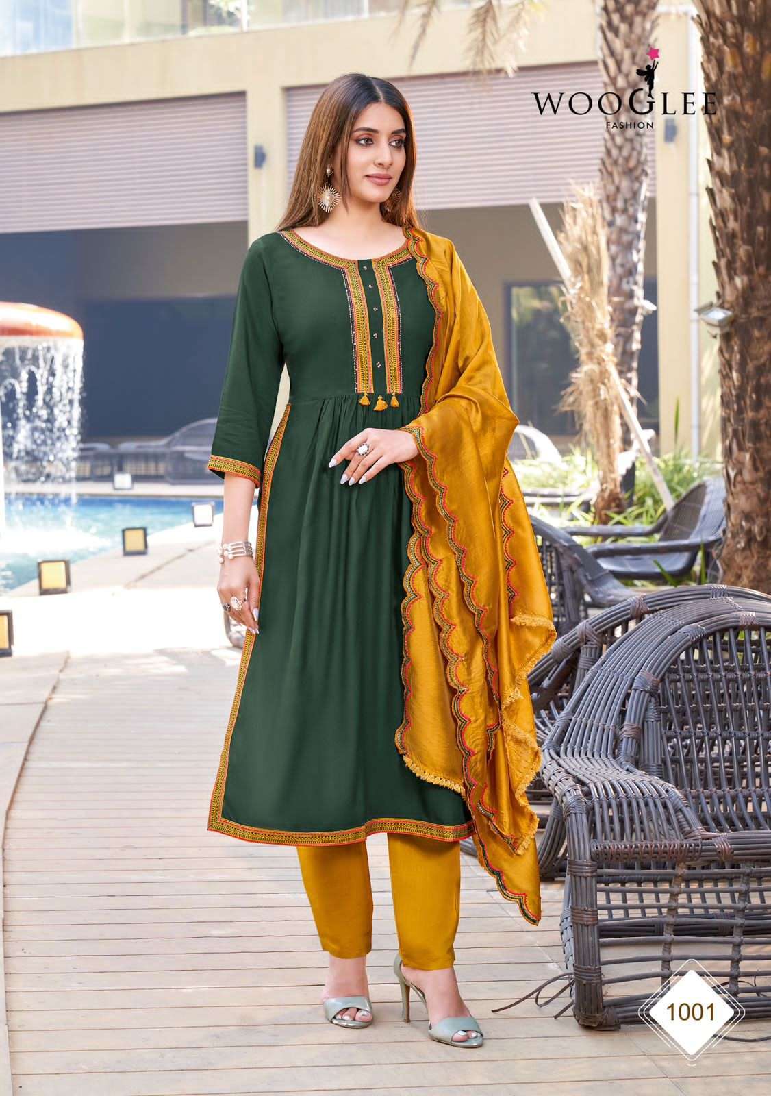 wooglee coral series 1001-1006 Rayon Weaving suit
