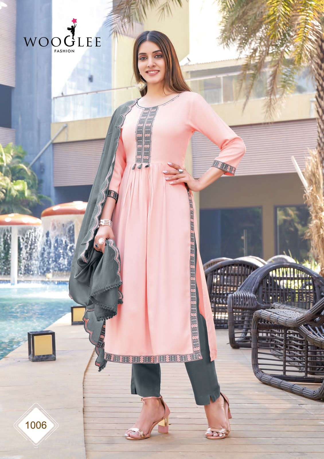 wooglee coral series 1001-1006 Rayon Weaving suit