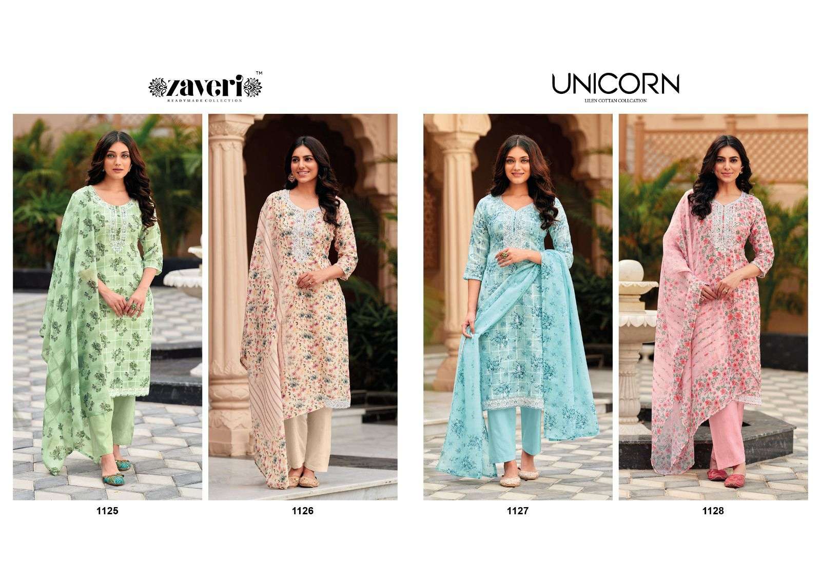 zaveri unicorn designer heavy linen suit 