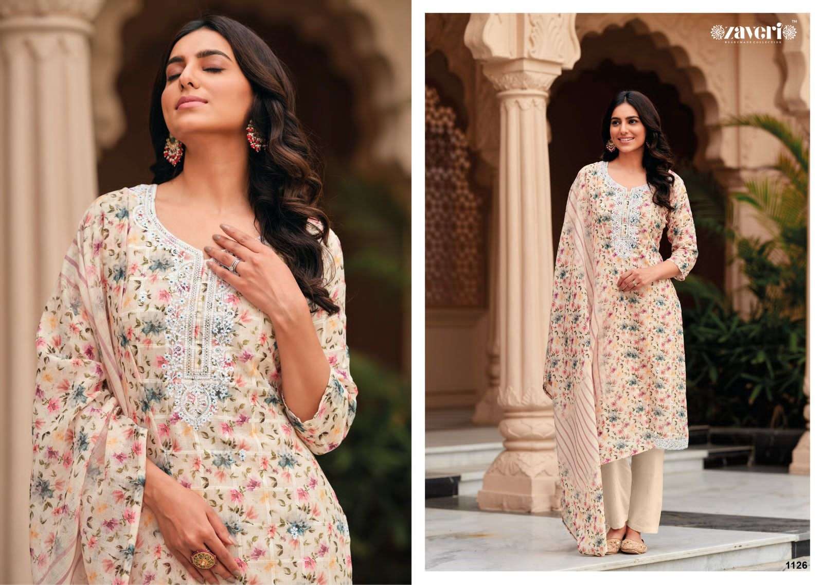 zaveri unicorn designer heavy linen suit 