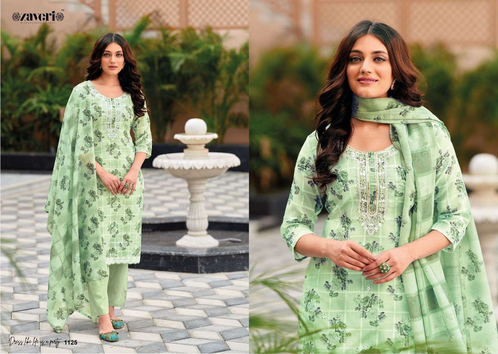 zaveri unicorn designer heavy linen suit 