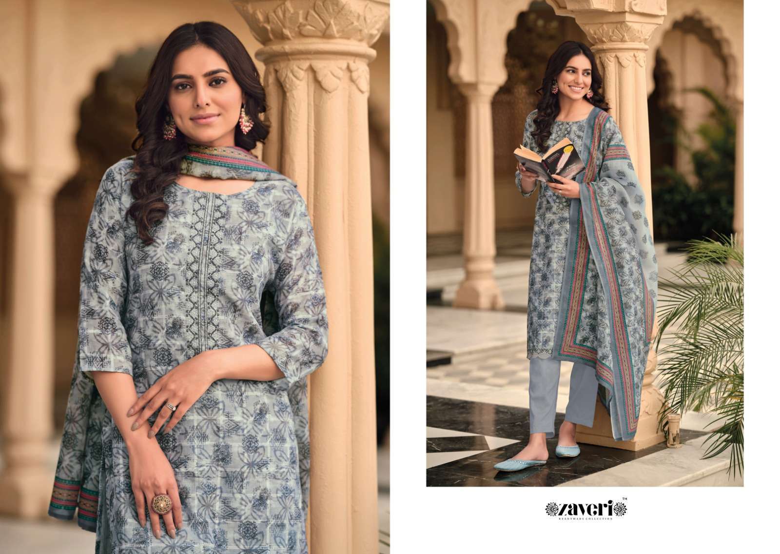 zaveri unicorn vol 2 series 1129-1133 heavy lilen suit 