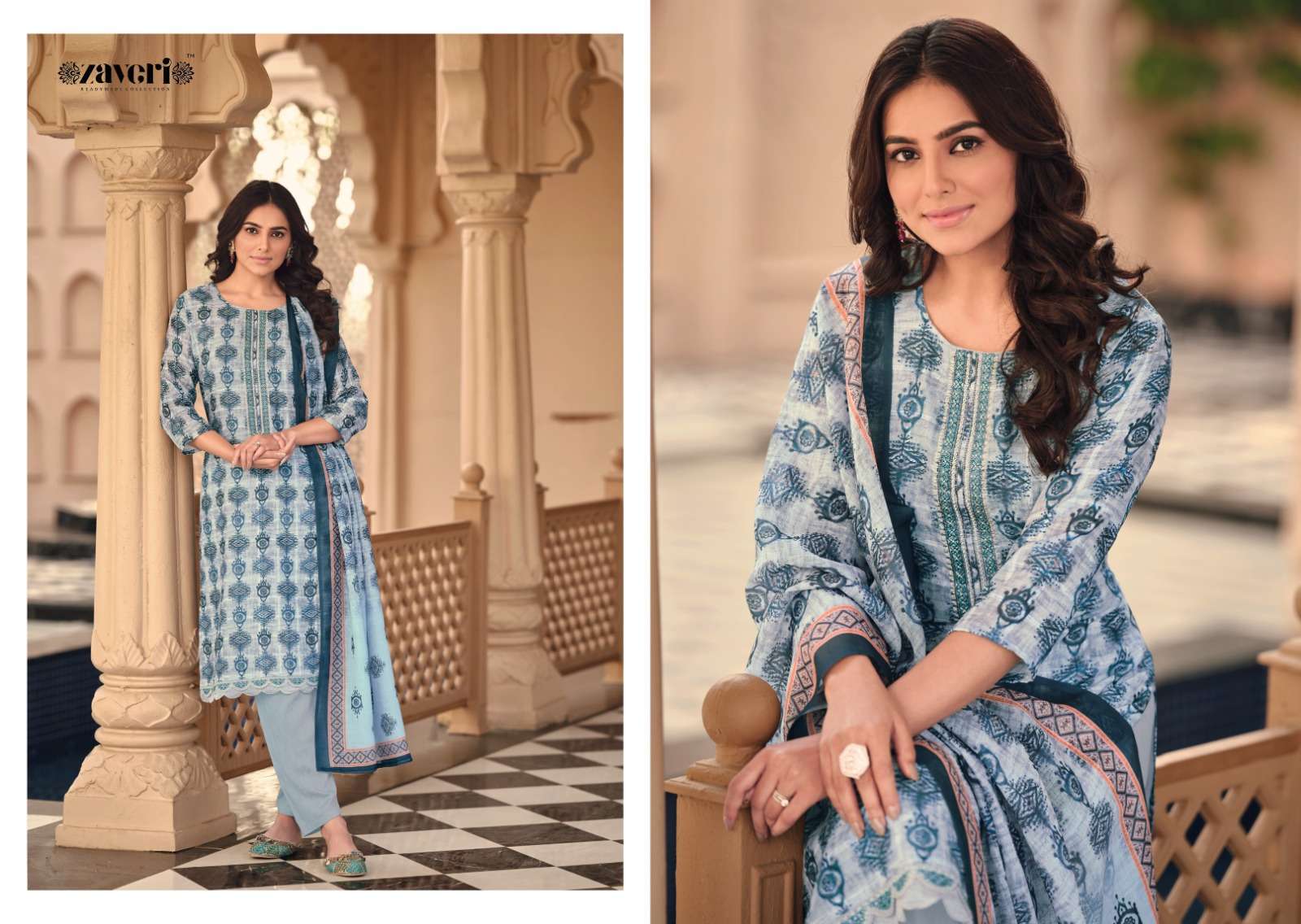 zaveri unicorn vol 2 series 1129-1133 heavy lilen suit 