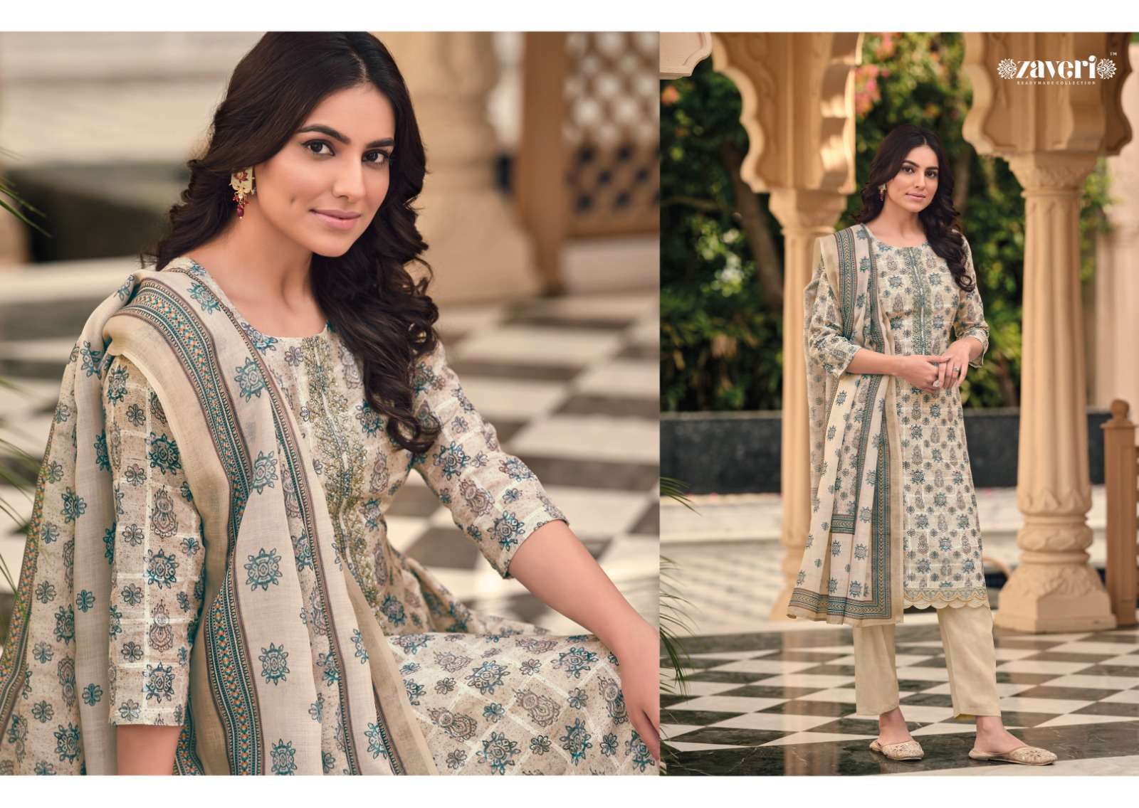 zaveri unicorn vol 2 series 1129-1133 heavy lilen suit 