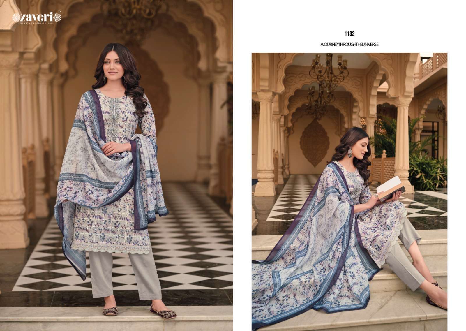 zaveri unicorn vol 2 series 1129-1133 heavy lilen suit 