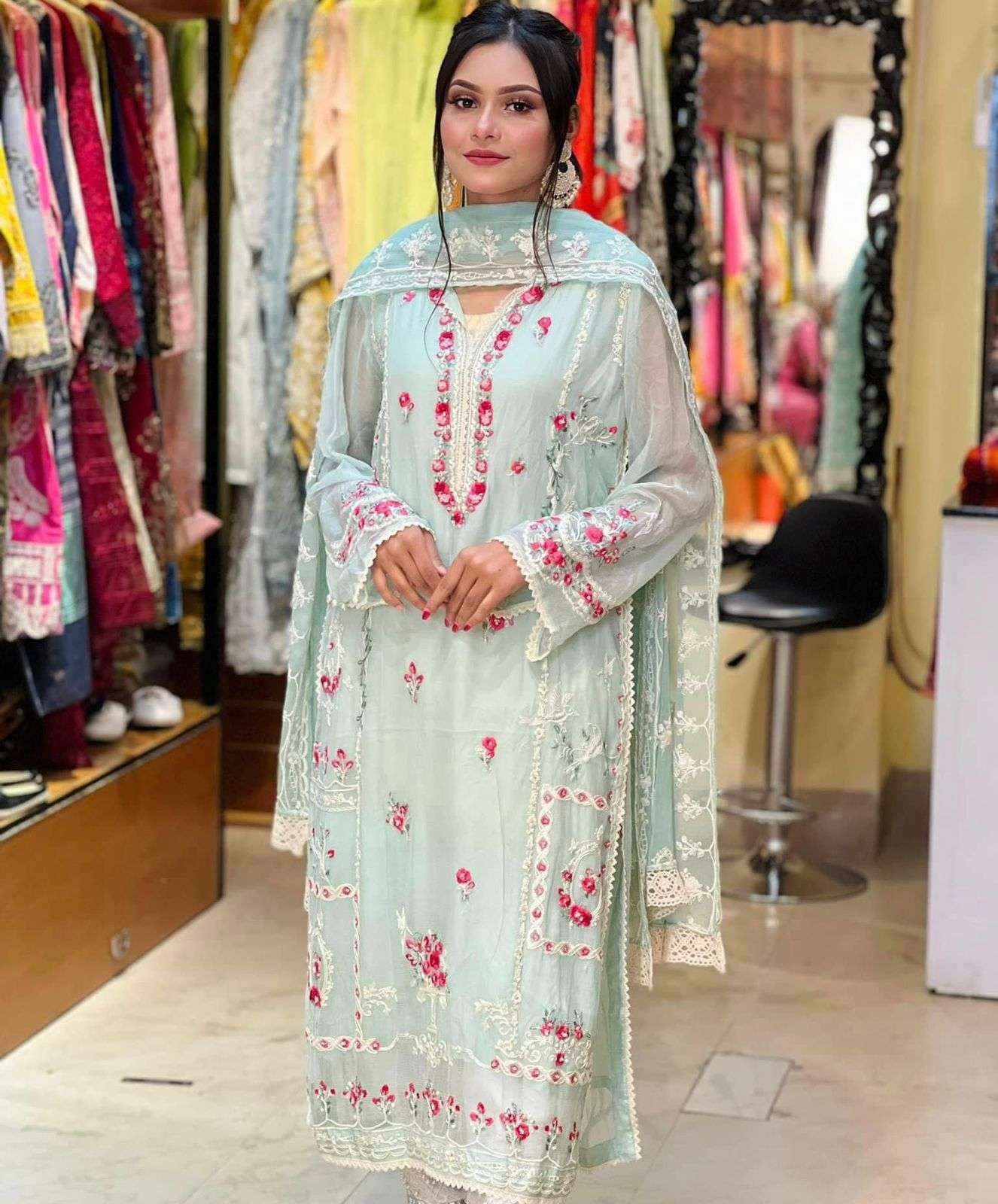 ziaaz designs Noor formals vol 2 214 designer georgette suit 