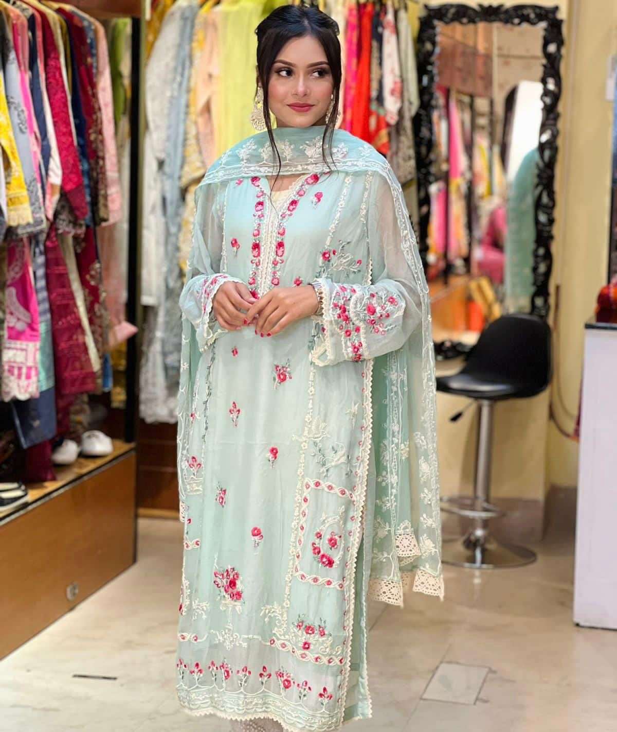 ziaaz designs Noor formals vol 2 214 designer georgette suit 