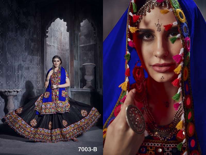 aawiya rajwadi vol 1 7003 color art silk lehenga