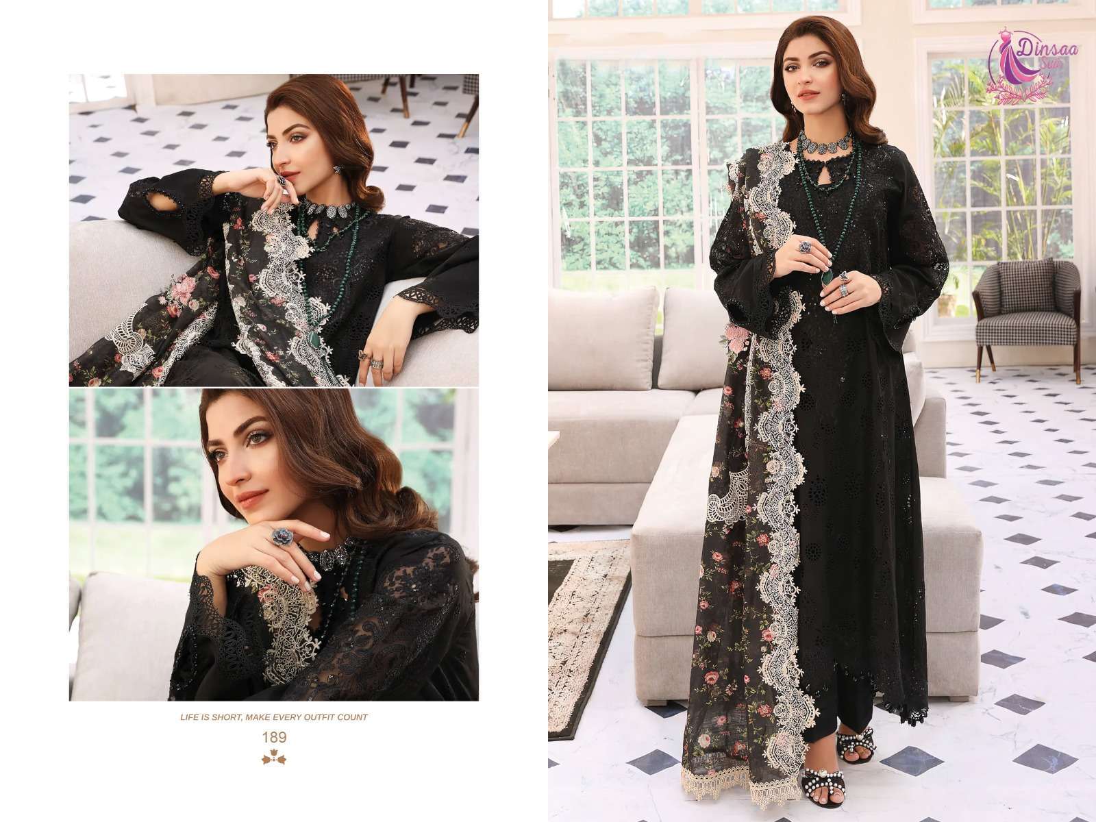 dinsaa suit elaf color vol 1 series 109 pure cotton suit