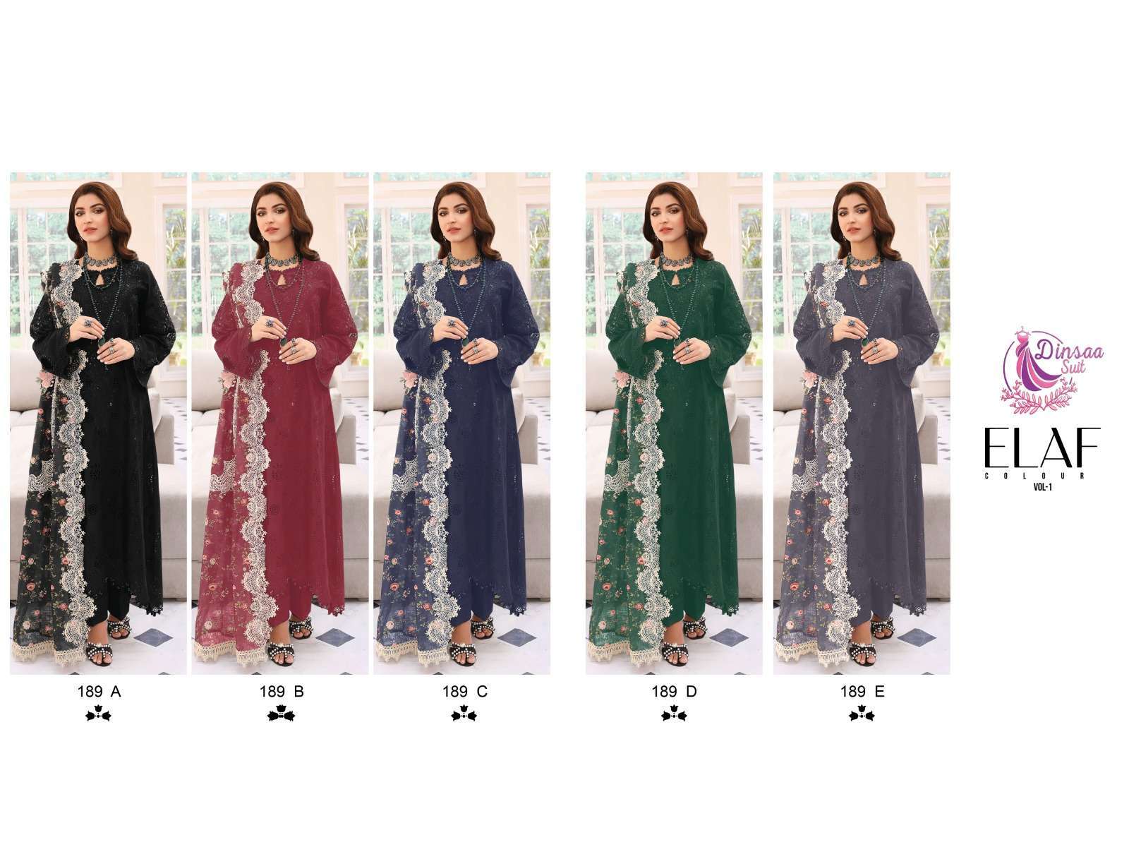 dinsaa suit elaf color vol 1 series 109 pure cotton suit
