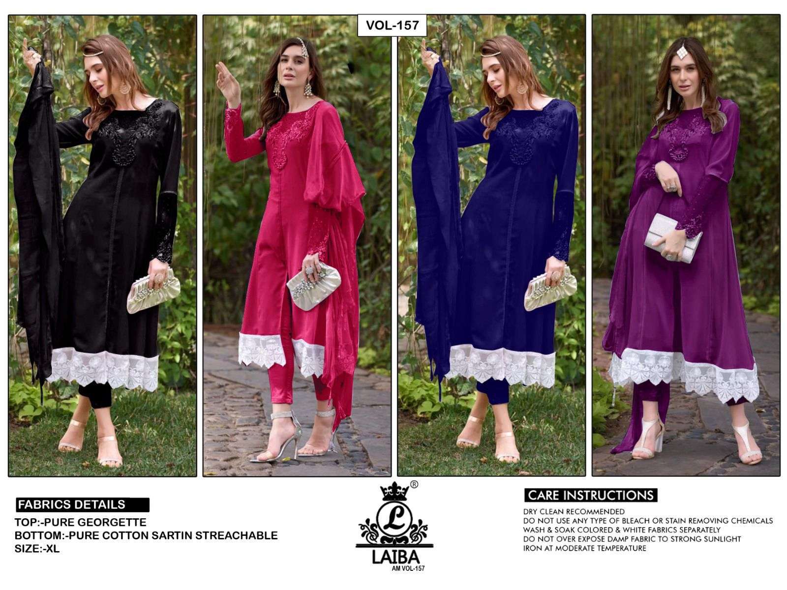 laiba am vol 157 dark color Pure Georgette suit