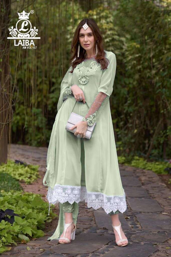 laiba am vol 157 new color Pure Georgette kalidaar suit