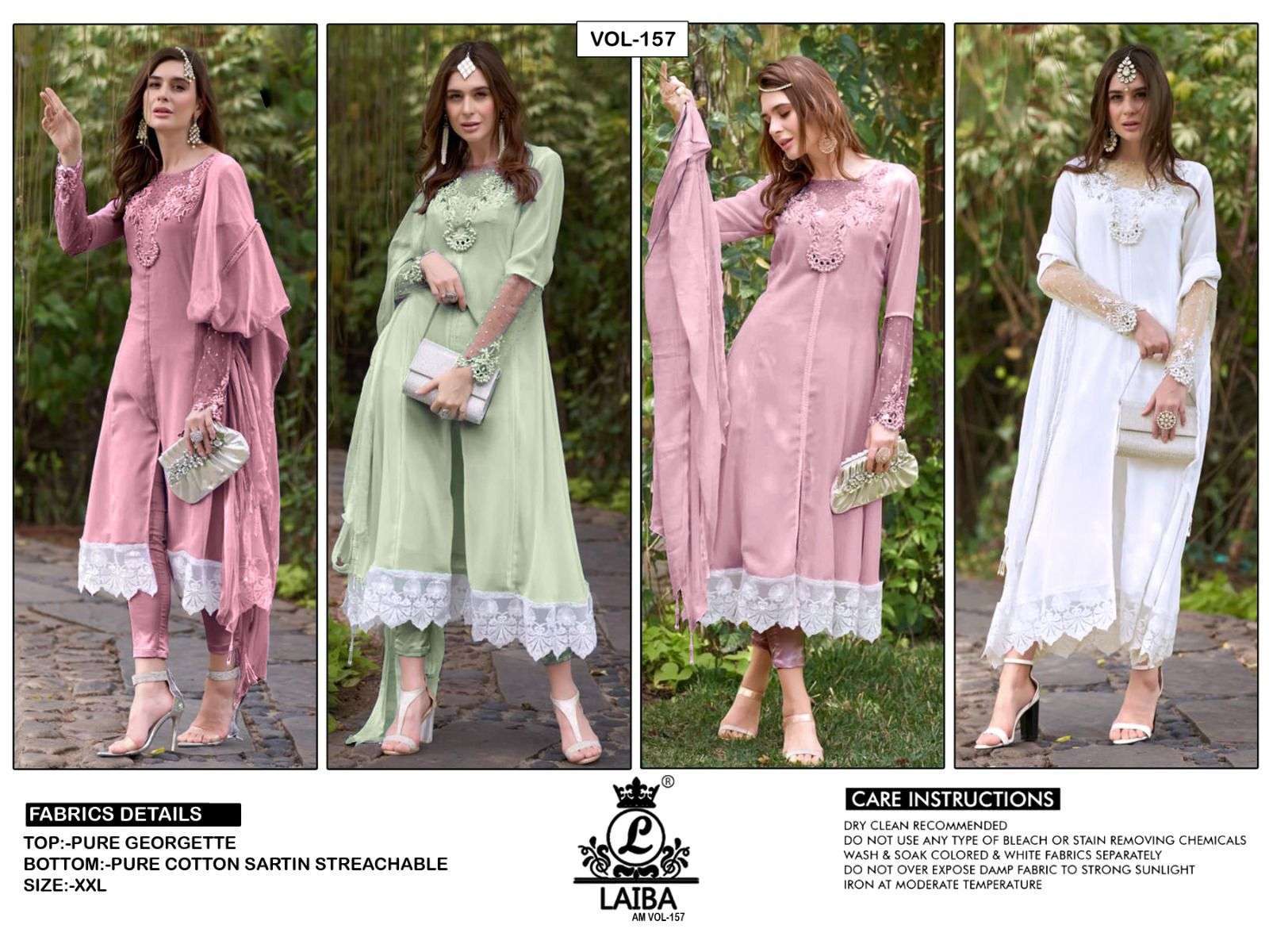 laiba am vol 157 new color Pure Georgette kalidaar suit