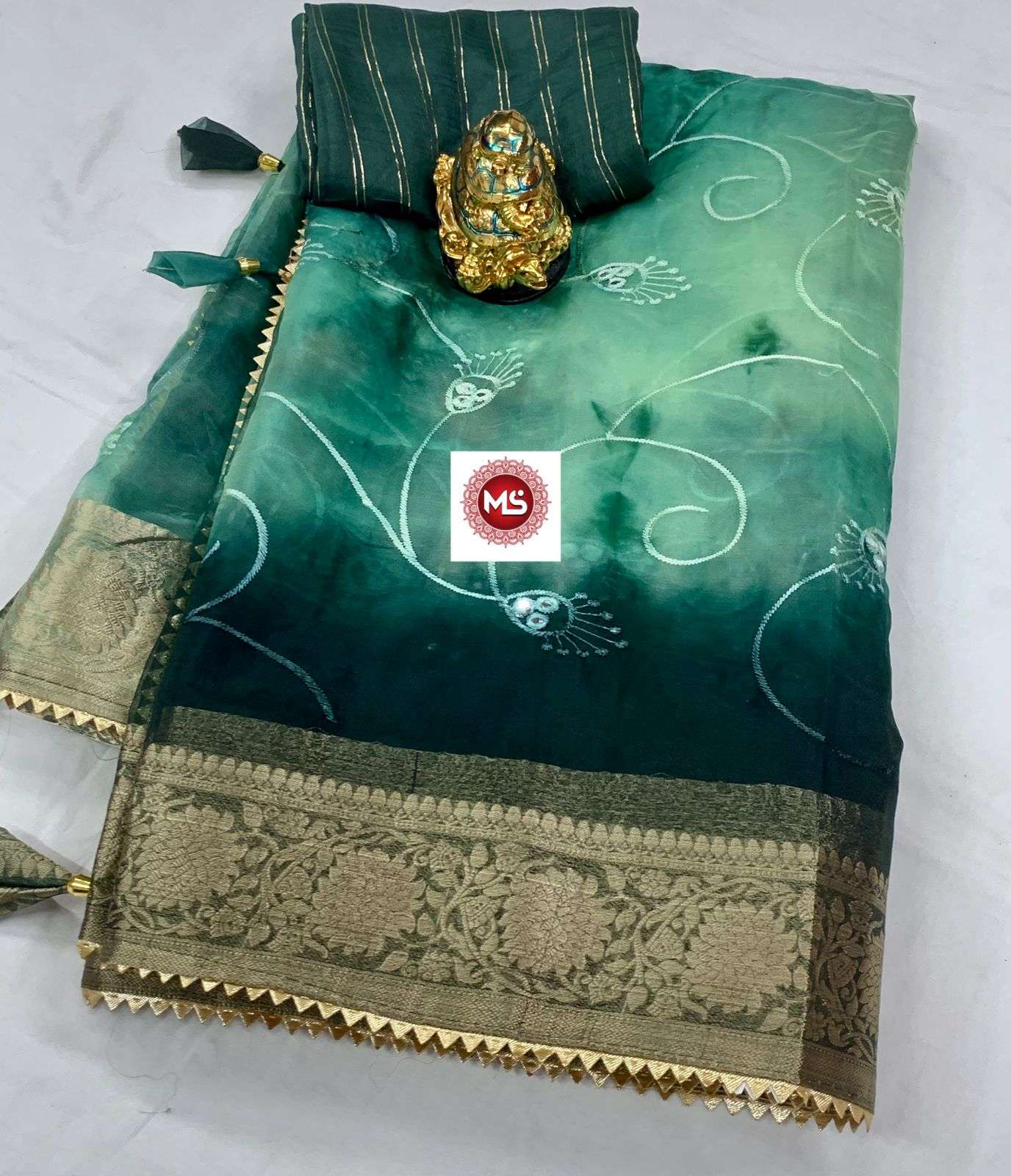 ms brand Soft orgenza border saree