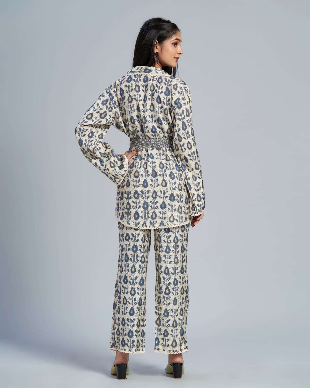 pr cord set fancy formal wear short tunic with pant