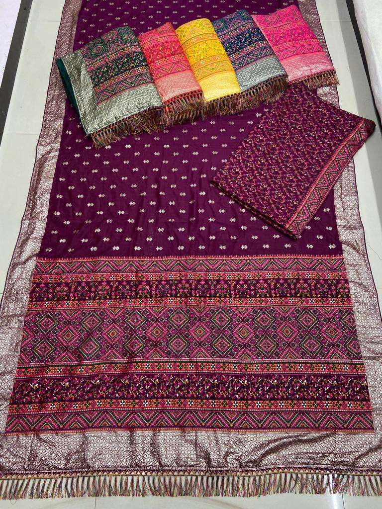 pr jacquard 1109 amazing color matching set saree supplier