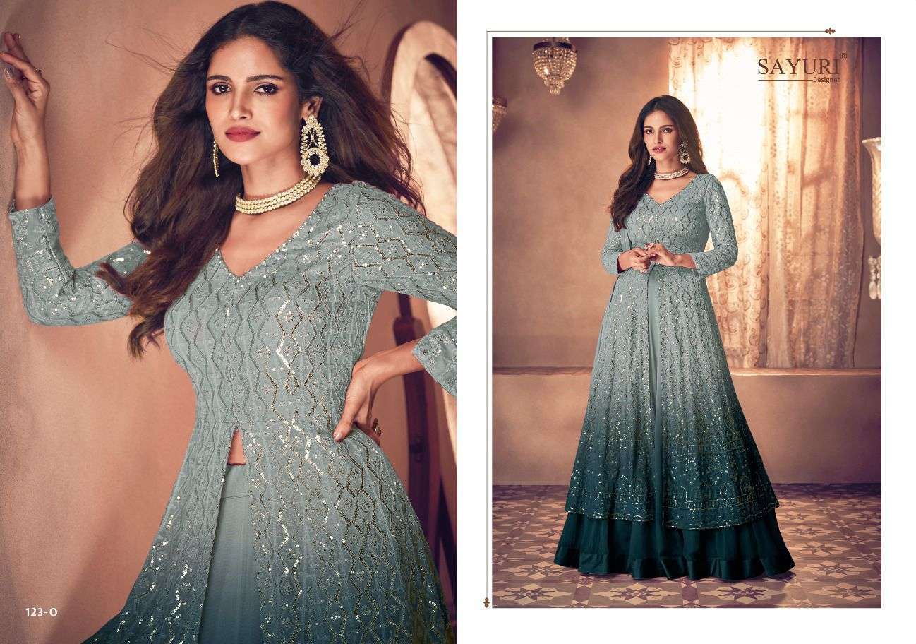 sayuri noor platinum shaded new colors series 123 real georgette suit