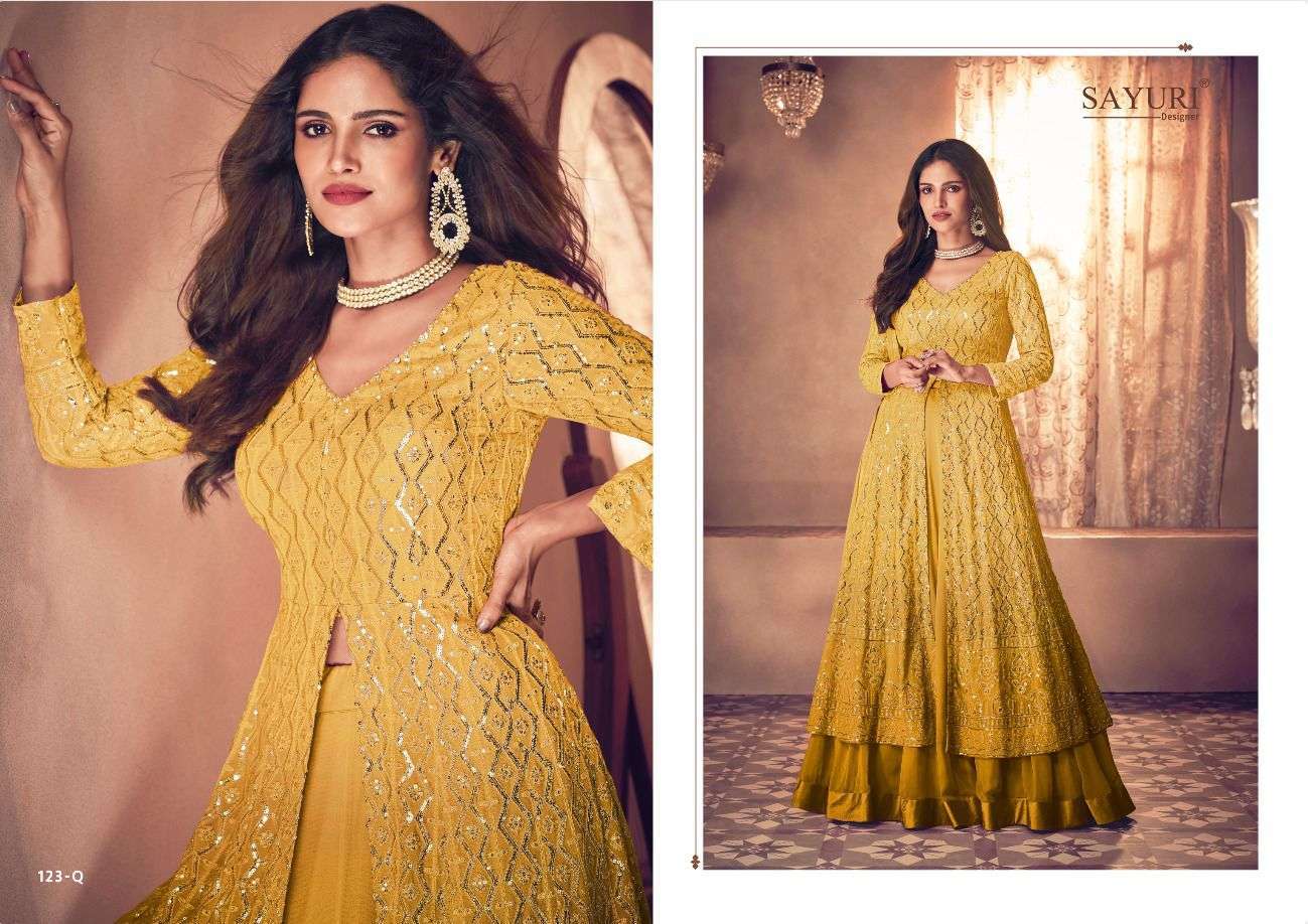 sayuri noor platinum shaded new colors series 123 real georgette suit