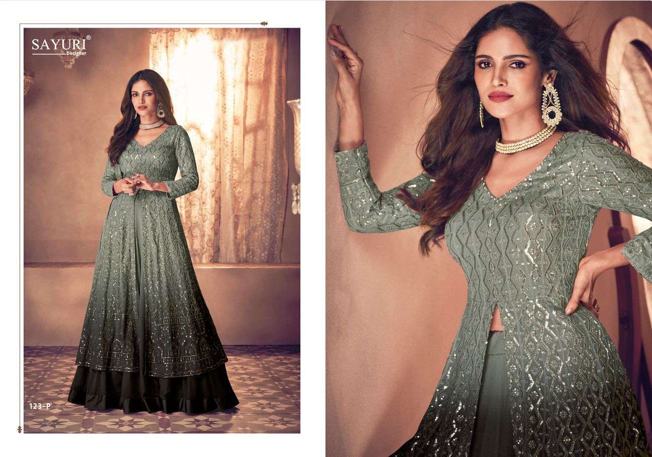 sayuri noor platinum shaded new colors series 123 real georgette suit