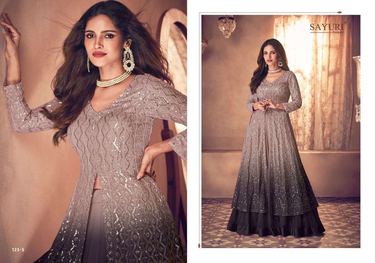 sayuri noor platinum shaded new colors series 123 real georgette suit
