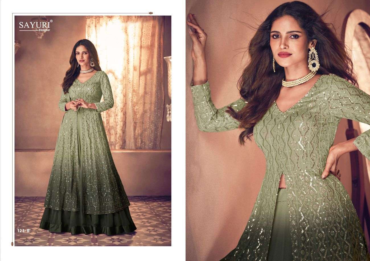 sayuri noor platinum shaded new colors series 123 real georgette suit