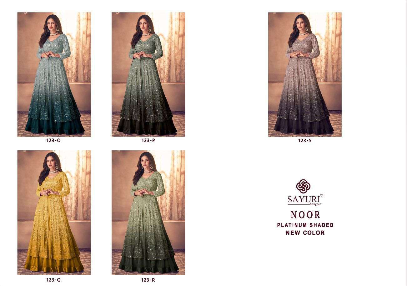 sayuri noor platinum shaded new colors series 123 real georgette suit