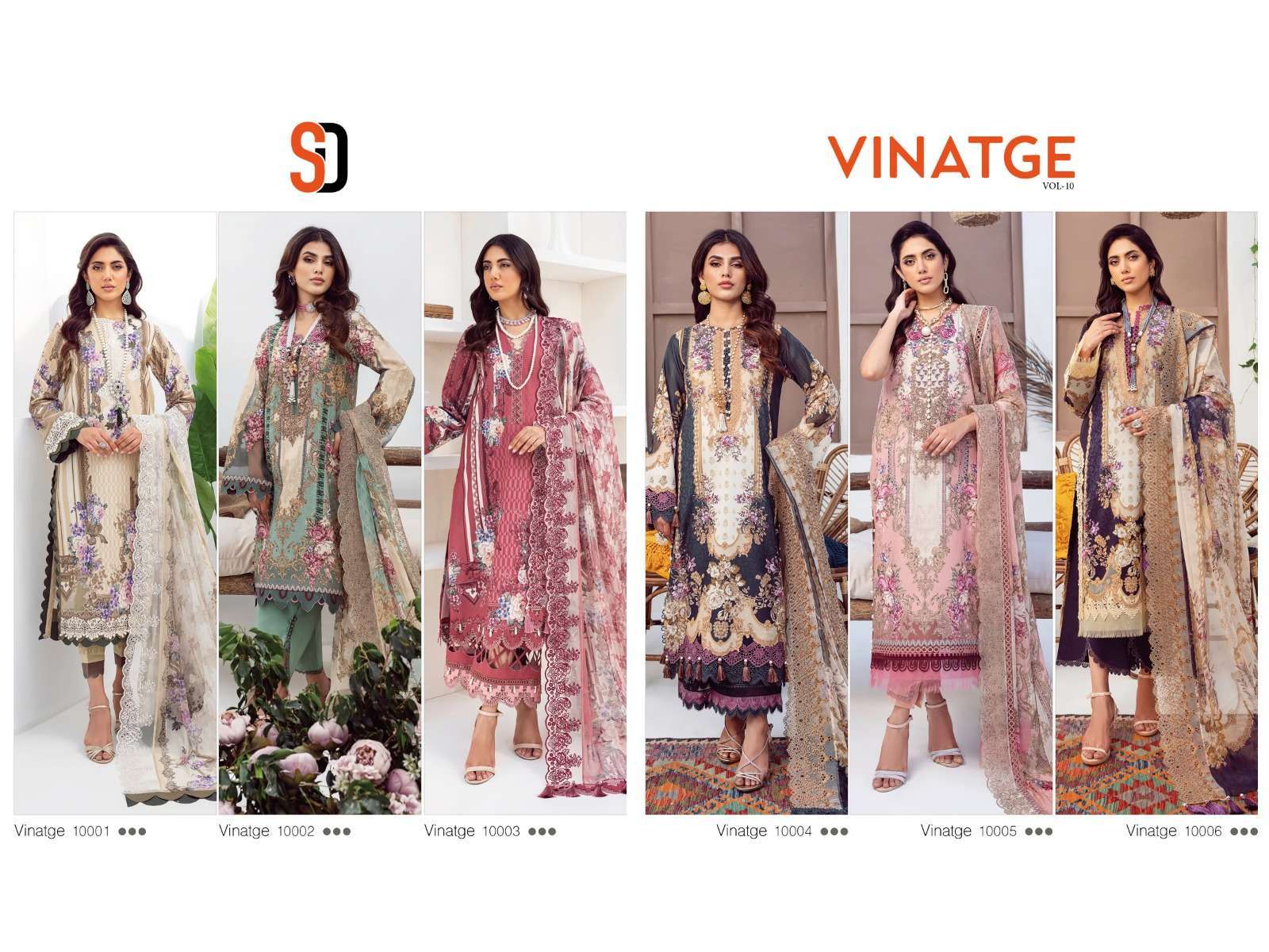 shraddha vintage vol 10 series 10001-10006 lawn cotton suit 