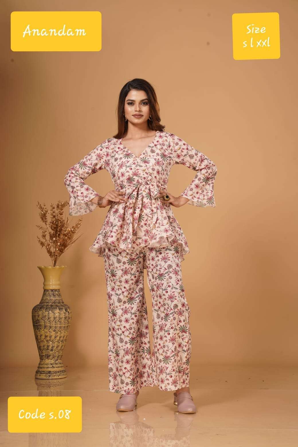 anandam series 01-08 polister cotton co ord set