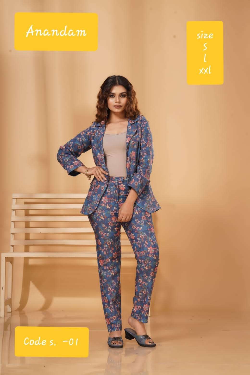 anandam series 01-08 polister cotton co ord set