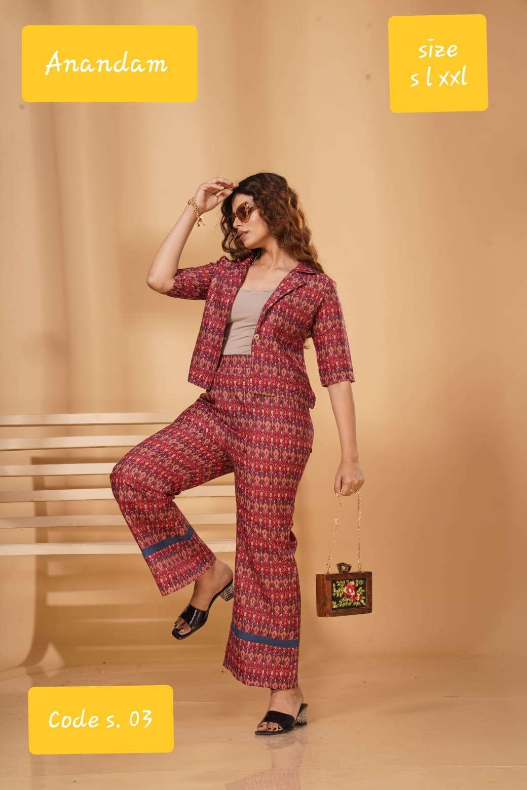 anandam series 01-08 polister cotton co ord set