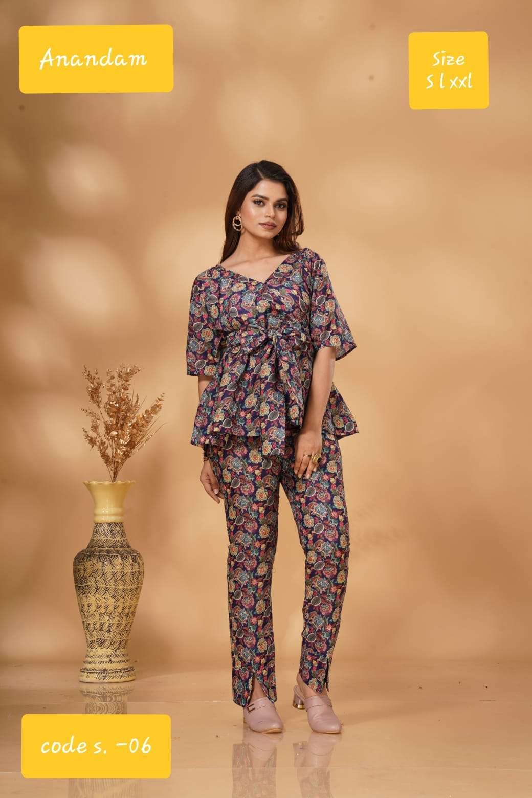 anandam series 01-08 polister cotton co ord set