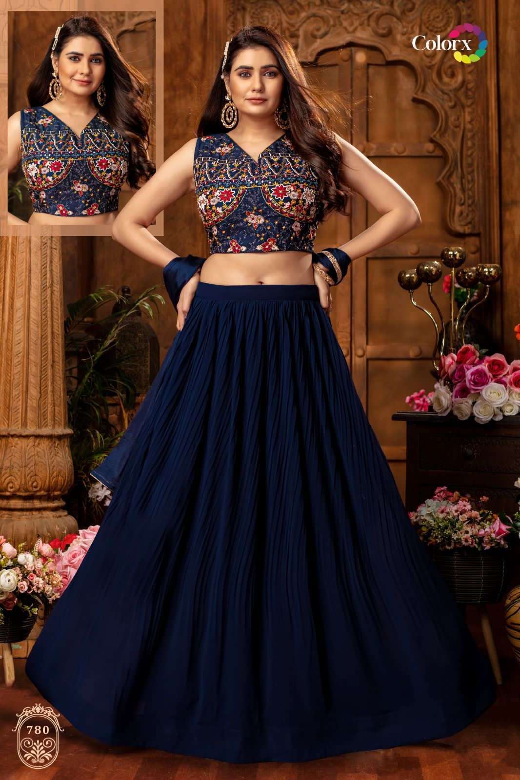 colorx 779-783 series Heavy Chinon With Cancan lehenga