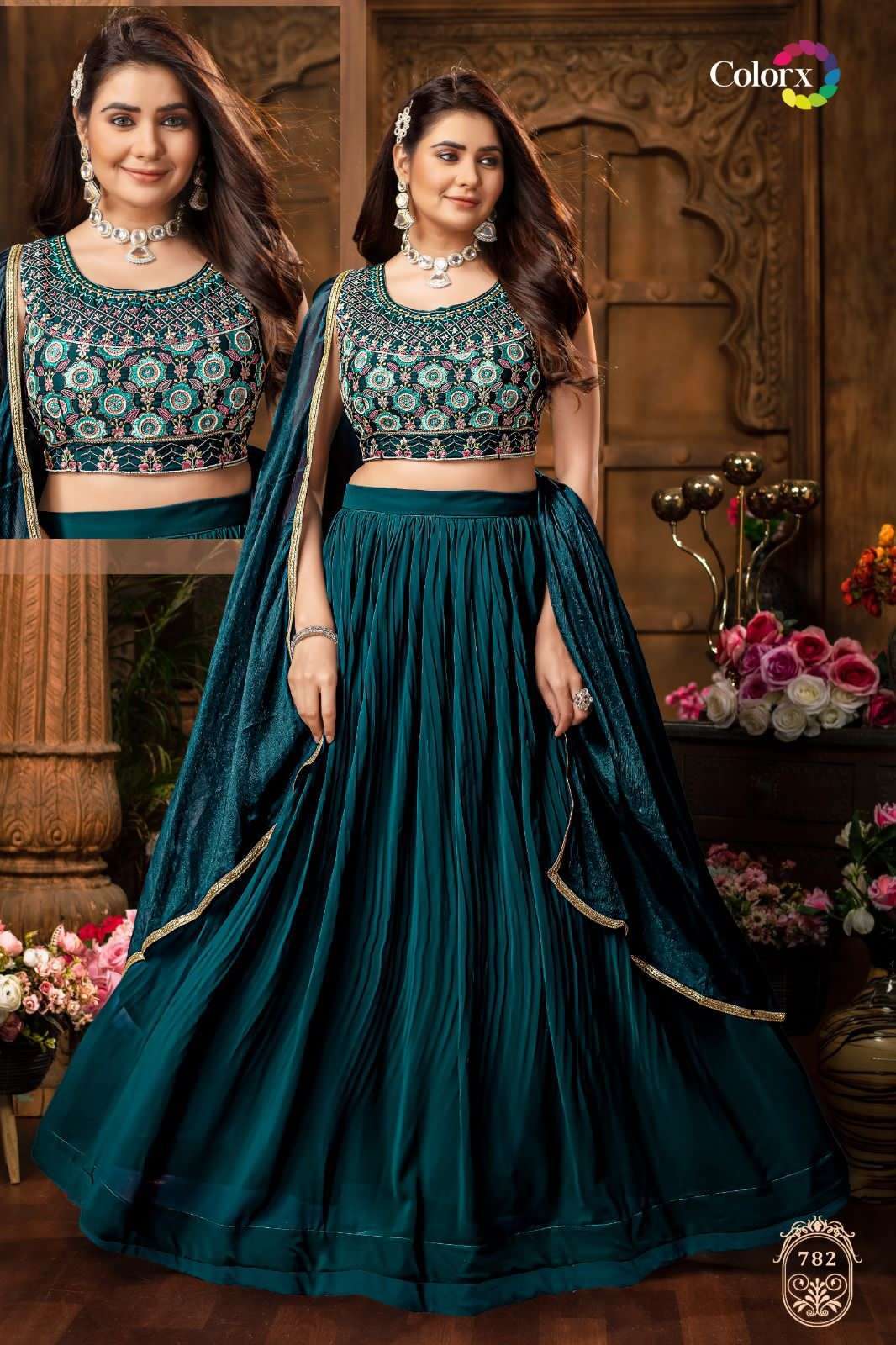 colorx 779-783 series Heavy Chinon With Cancan lehenga