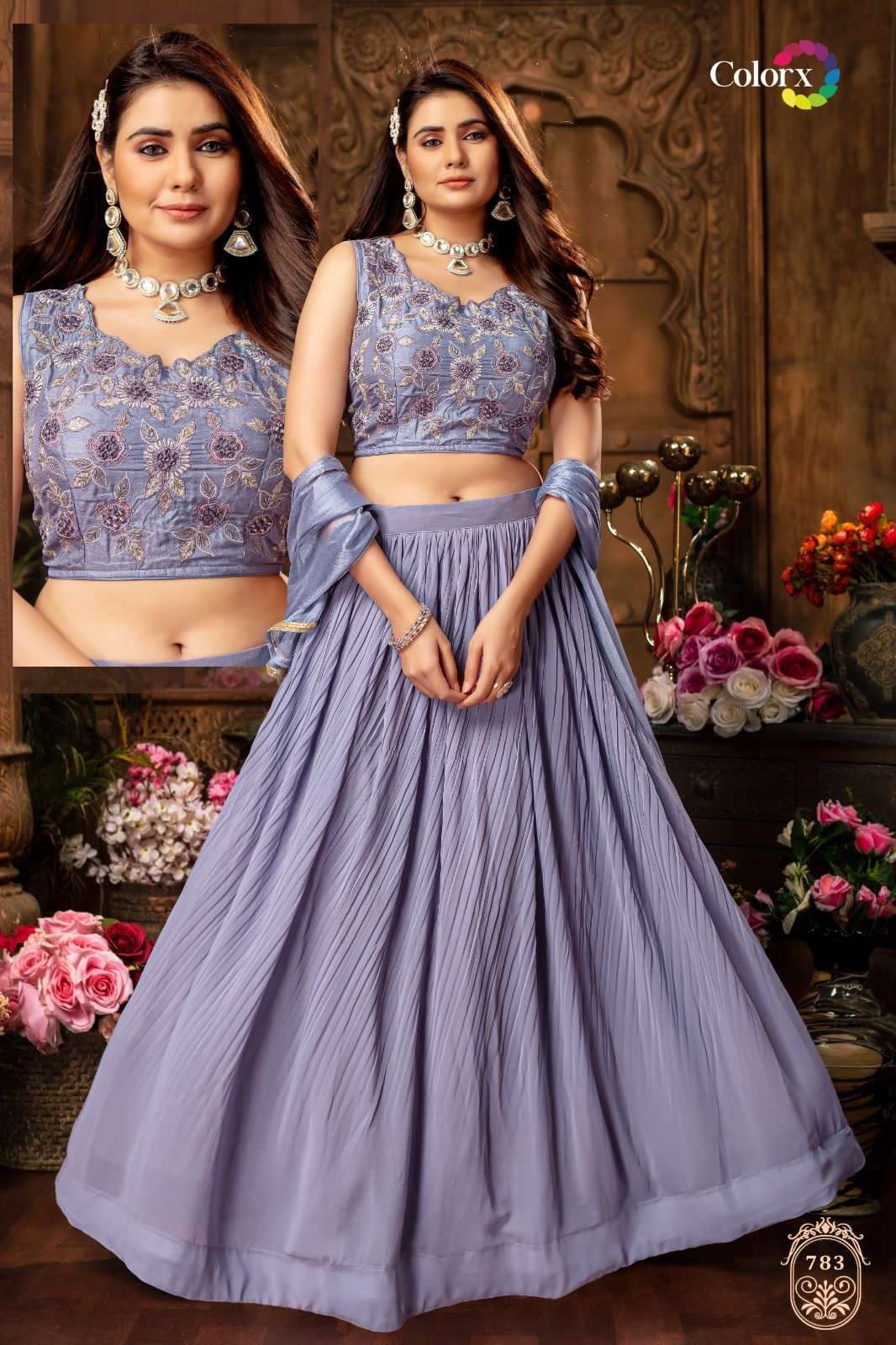 colorx 779-783 series Heavy Chinon With Cancan lehenga