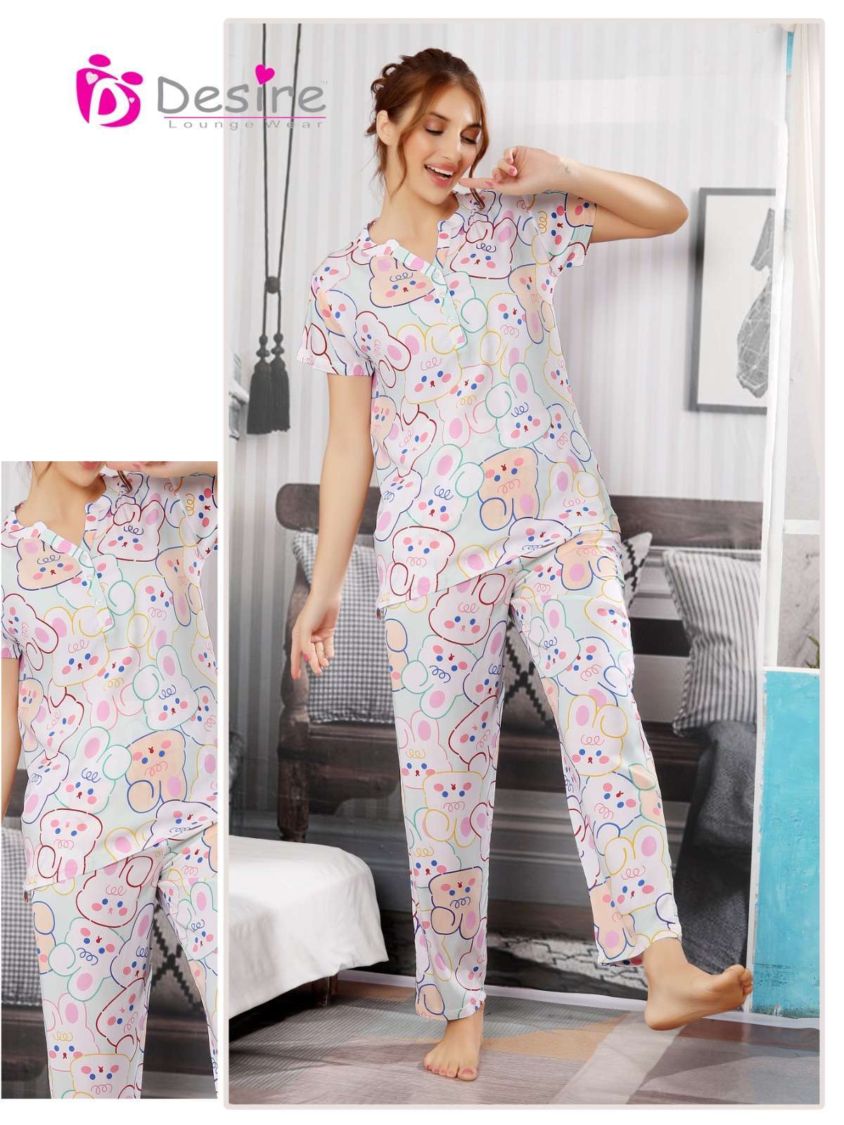 desire global fancy cord set readymade comfortable night suit