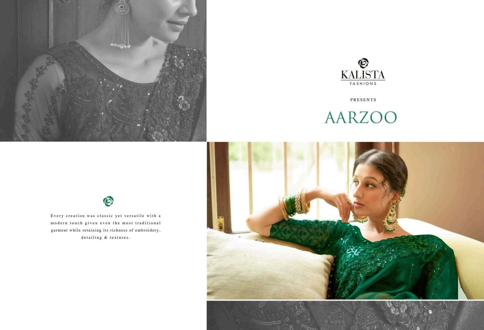 kalista fashion aarzoo series 78001-78006 blooming sitara chiffon saree
