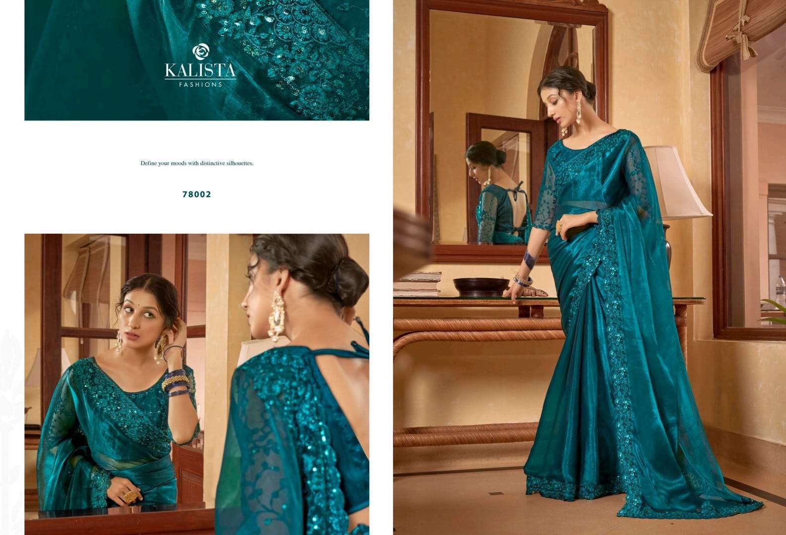 kalista fashion aarzoo series 78001-78006 blooming sitara chiffon saree