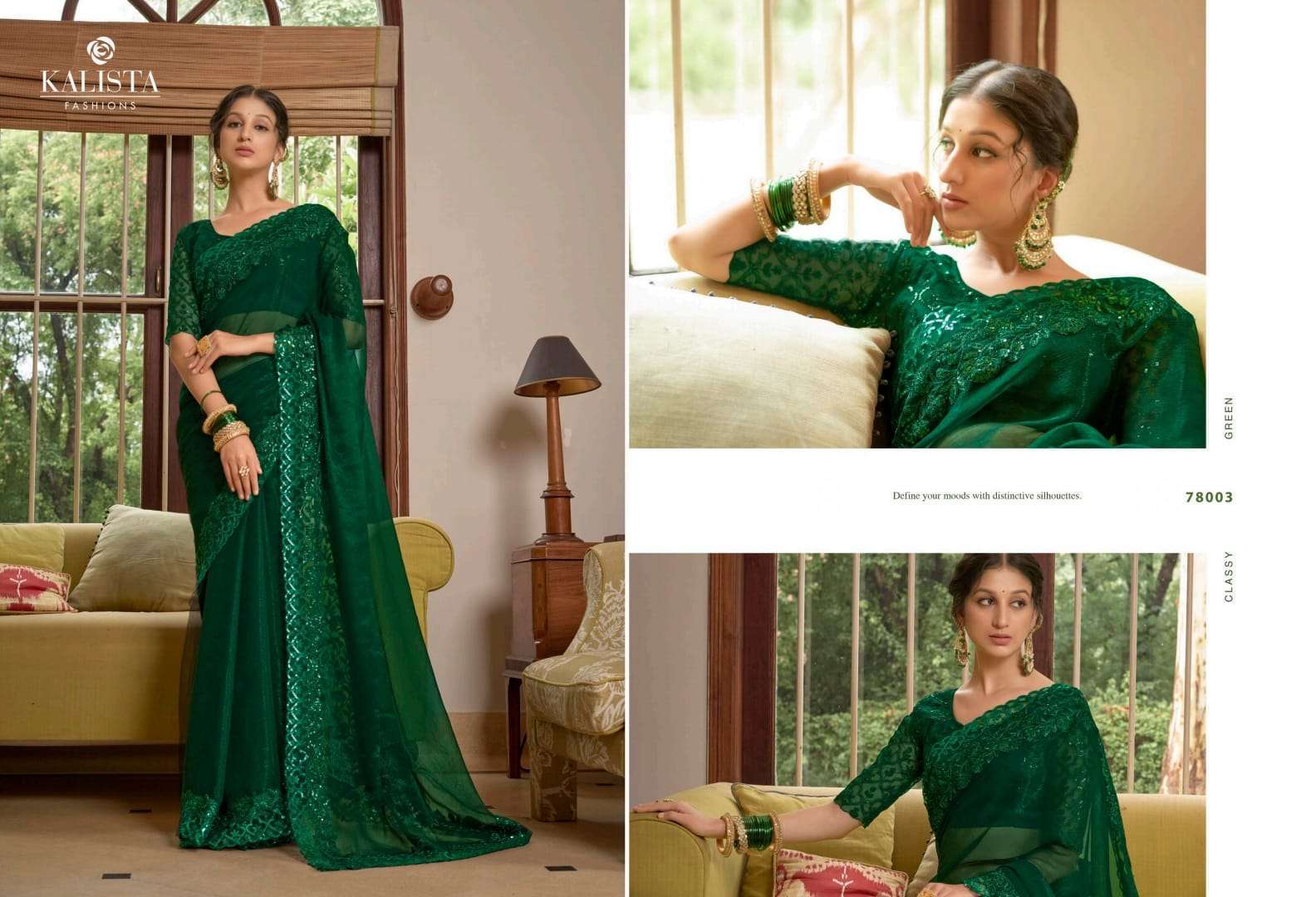 kalista fashion aarzoo series 78001-78006 blooming sitara chiffon saree