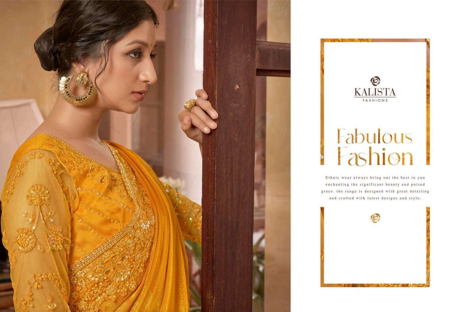 kalista fashion aarzoo series 78001-78006 blooming sitara chiffon saree